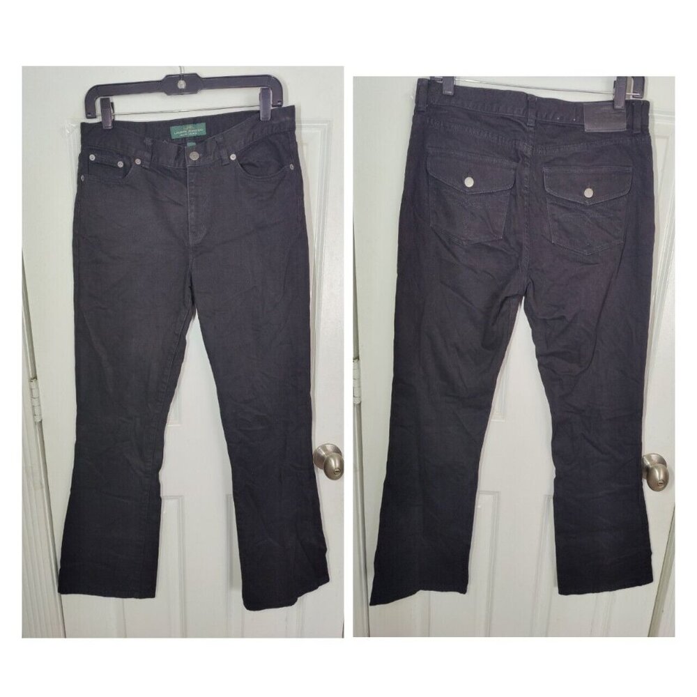 Lauren Ralph Lauren Classic Boot Cut Flap-Back-Pocket Jeans Black 6 NWOT (31x30)